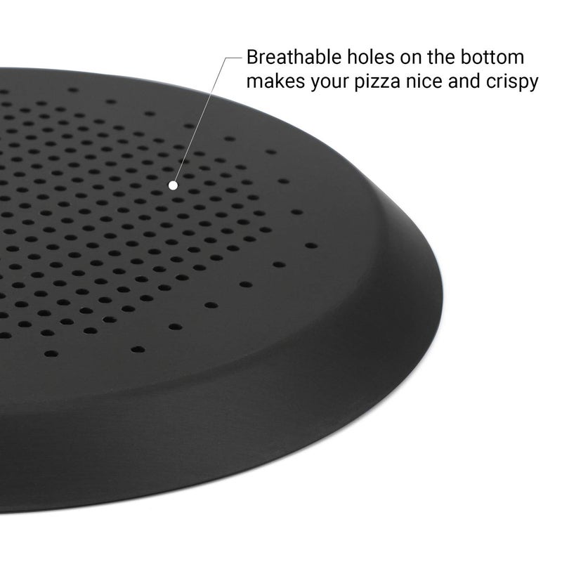 Beasea Pizza Pan 16 Inch, Perforated Pizza Tray with Holes for Oven, Black Heavy Duty Aluminum Alloy Round Pizza Crisper Pan Pizza Baking Tray Bakeware for Home Restaurant Kitchen - Image 4